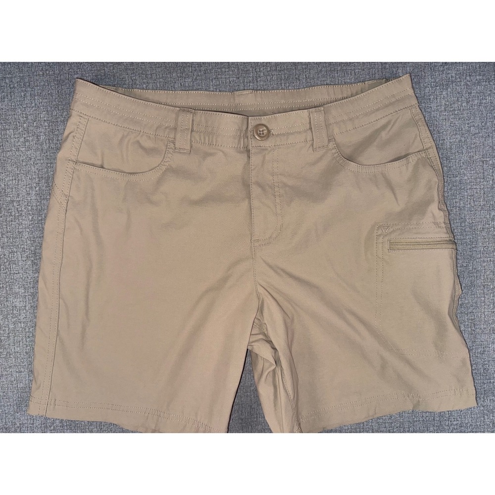 Eddie Bauer Womens Horizon Guide Chino Shorts Tan Beige Size 12 Hiking Outdoor